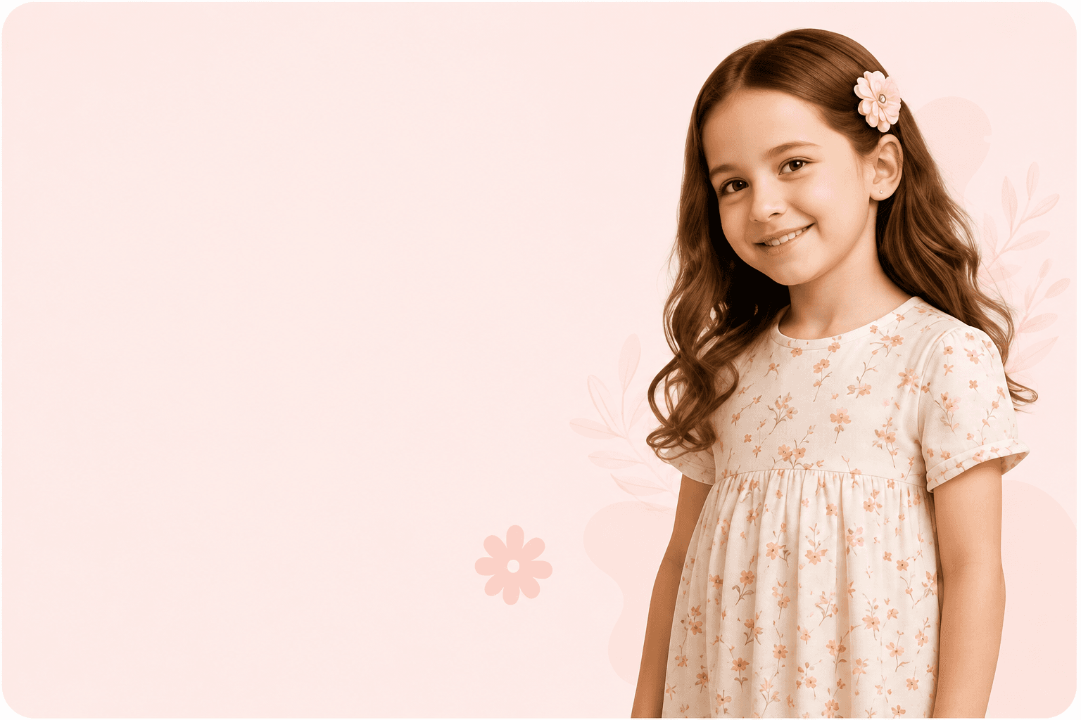 A child in a floral summer dress